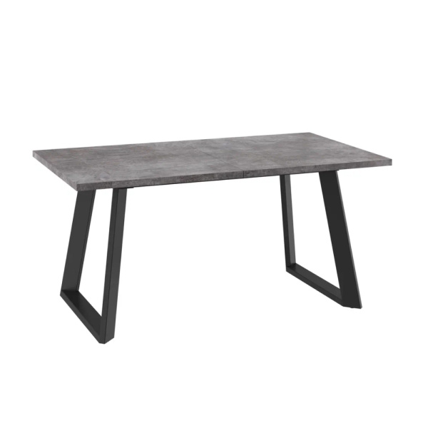 Стол LOFT LUX-160, раздвижной 160(205)х90, ДЫМЧАТАЯ КЕРАМИКА/ЧЕРНЫЙ